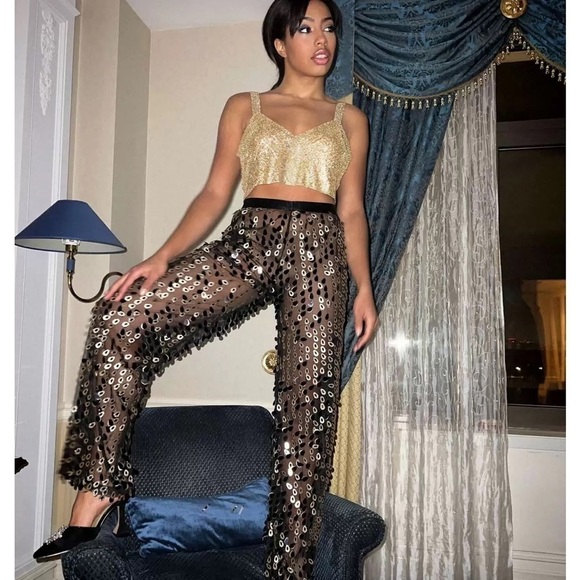 Santa Brands Sparkle Milano Golden Short Top - Picture 2 of 8